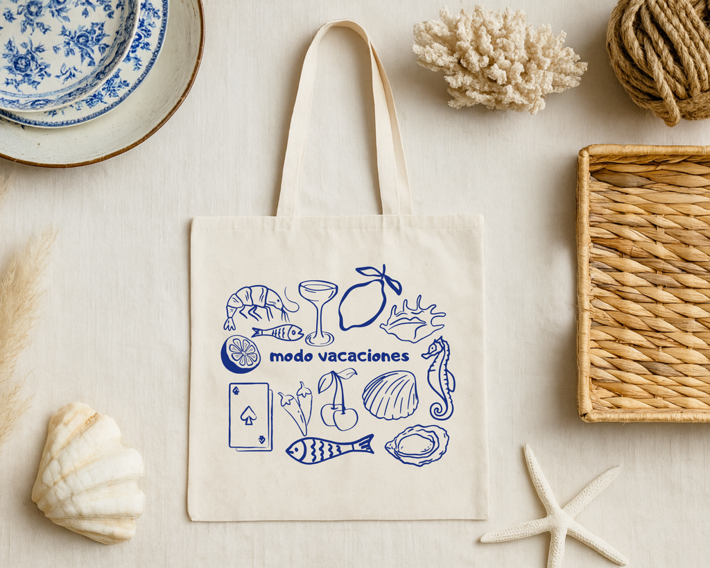 Tasche mit Urlaubsmotiven | Nachhaltige Stofftasche mit Sommerdesign – Perfekt für Strand & Reisen