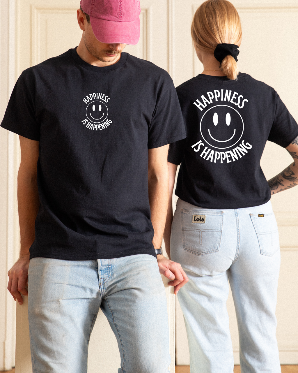 Happiness is happening – Das motivierende Statement-T-Shirt für positive Vibes