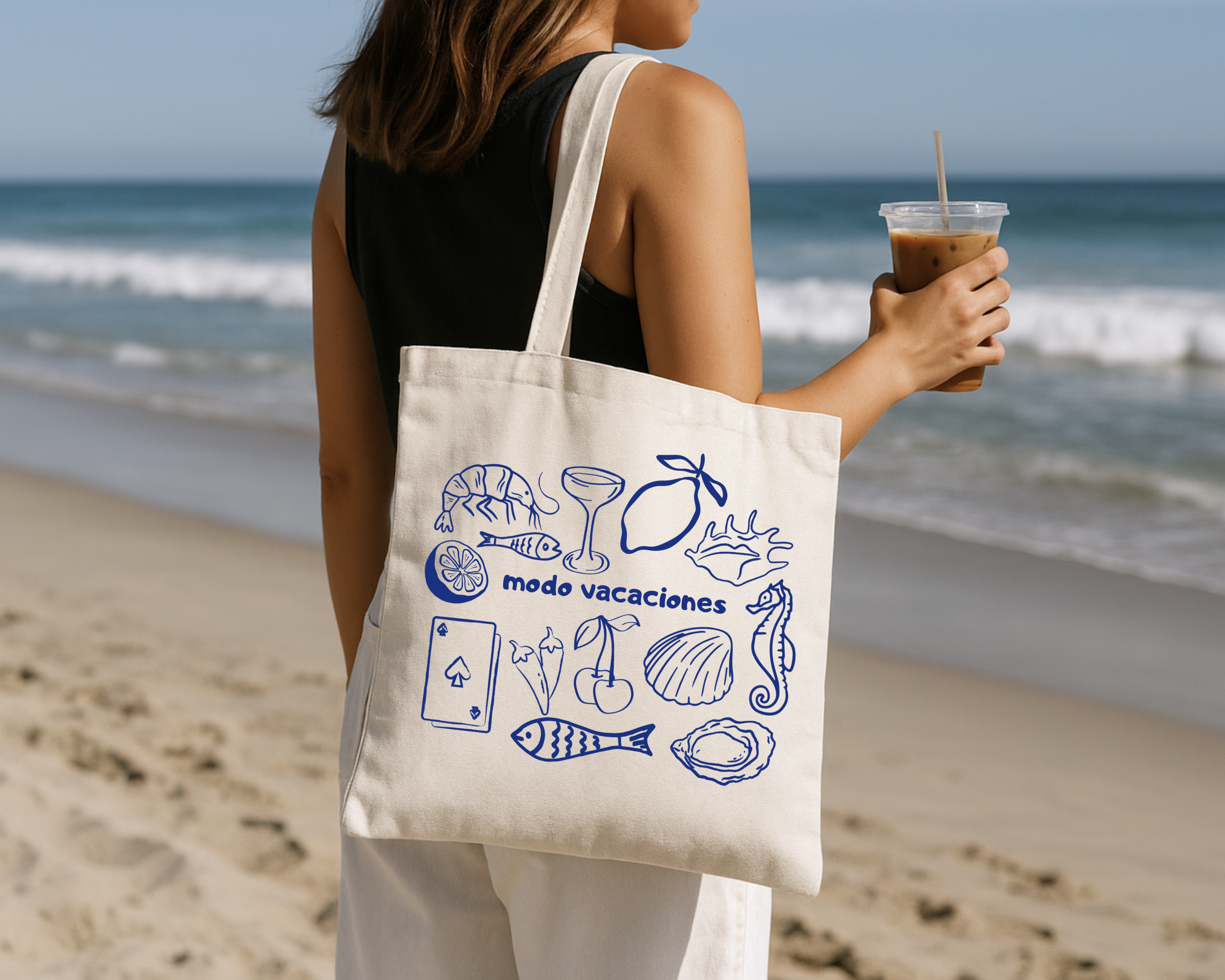 Tasche mit Urlaubsmotiven | Nachhaltige Stofftasche mit Sommerdesign – Perfekt für Strand & Reisen