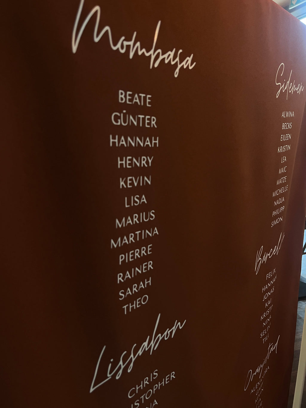 Personalisierter Sitzplan für dein Fest