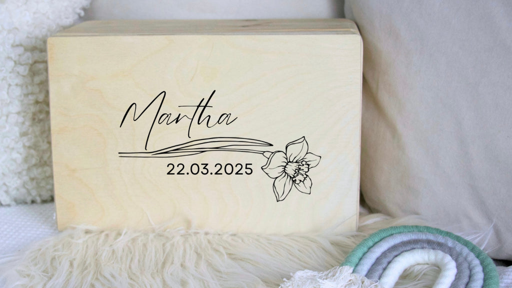 Erinnerungsbox mit Geburtsblume