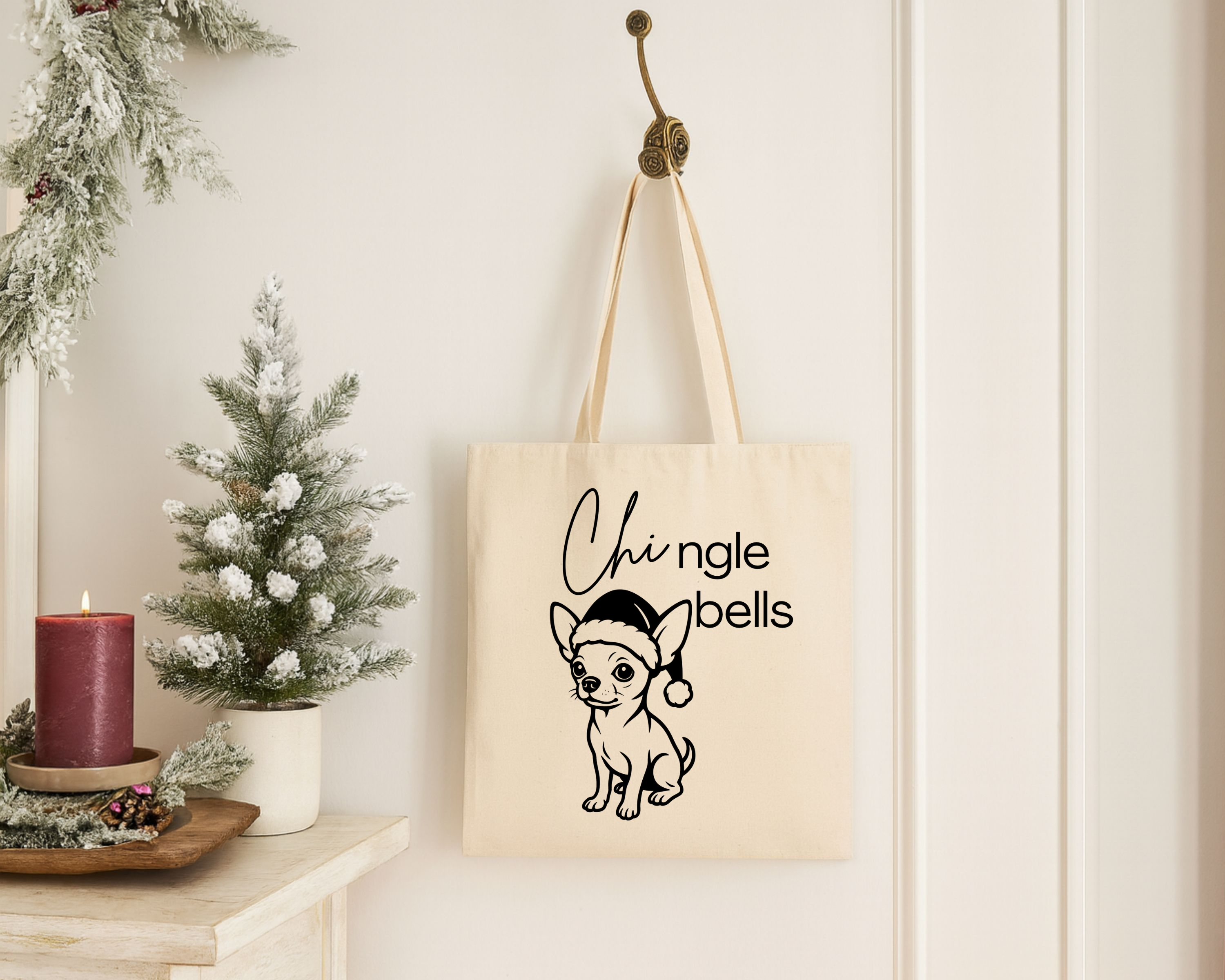 Tasche mit Weihnachtsmotiv | Nachhaltige Stofftasche mit festlichem Design – Geschenkidee zu Weihnachten