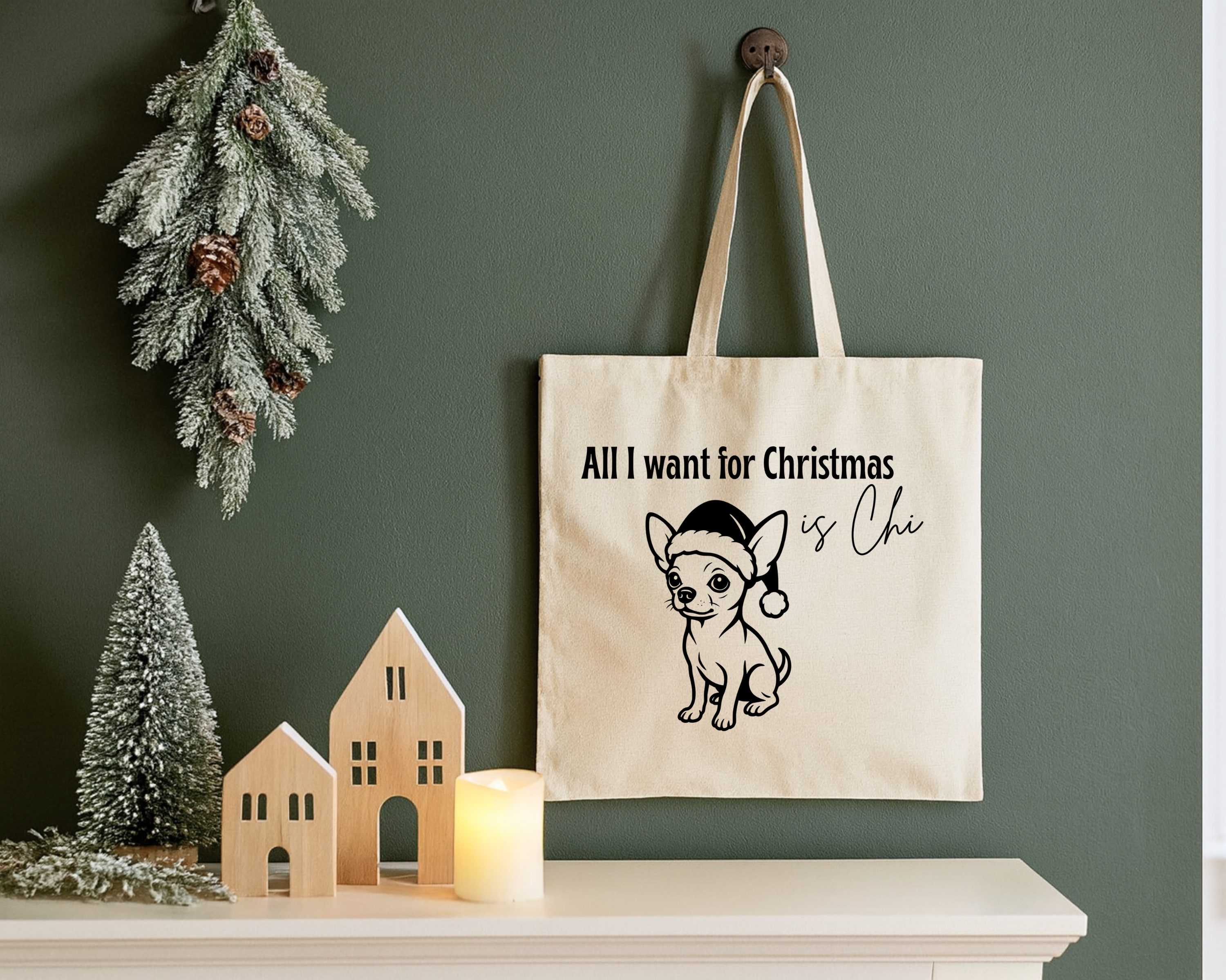 Tasche mit Weihnachtsmotiv | Nachhaltige Stofftasche mit festlichem Design – Geschenkidee zu Weihnachten